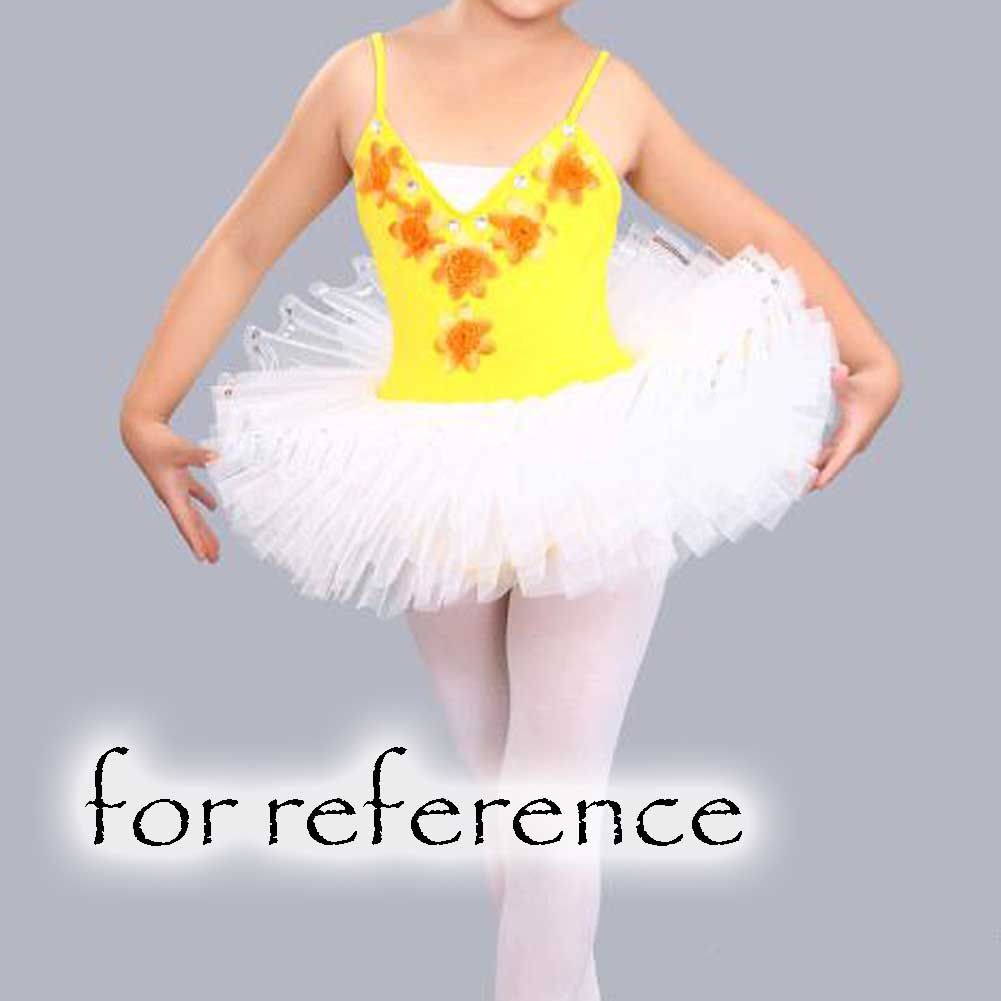 Girls Yellow Ballet Dress Swan Costume Kids Ballet Dance Dress Flower Sequin Ballet Tutu Skirt
