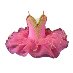 Pink Girls Ballet Dance Dress Tutu Skirt Performance Gauze Dress Princess Swan Ballet Dress Costume