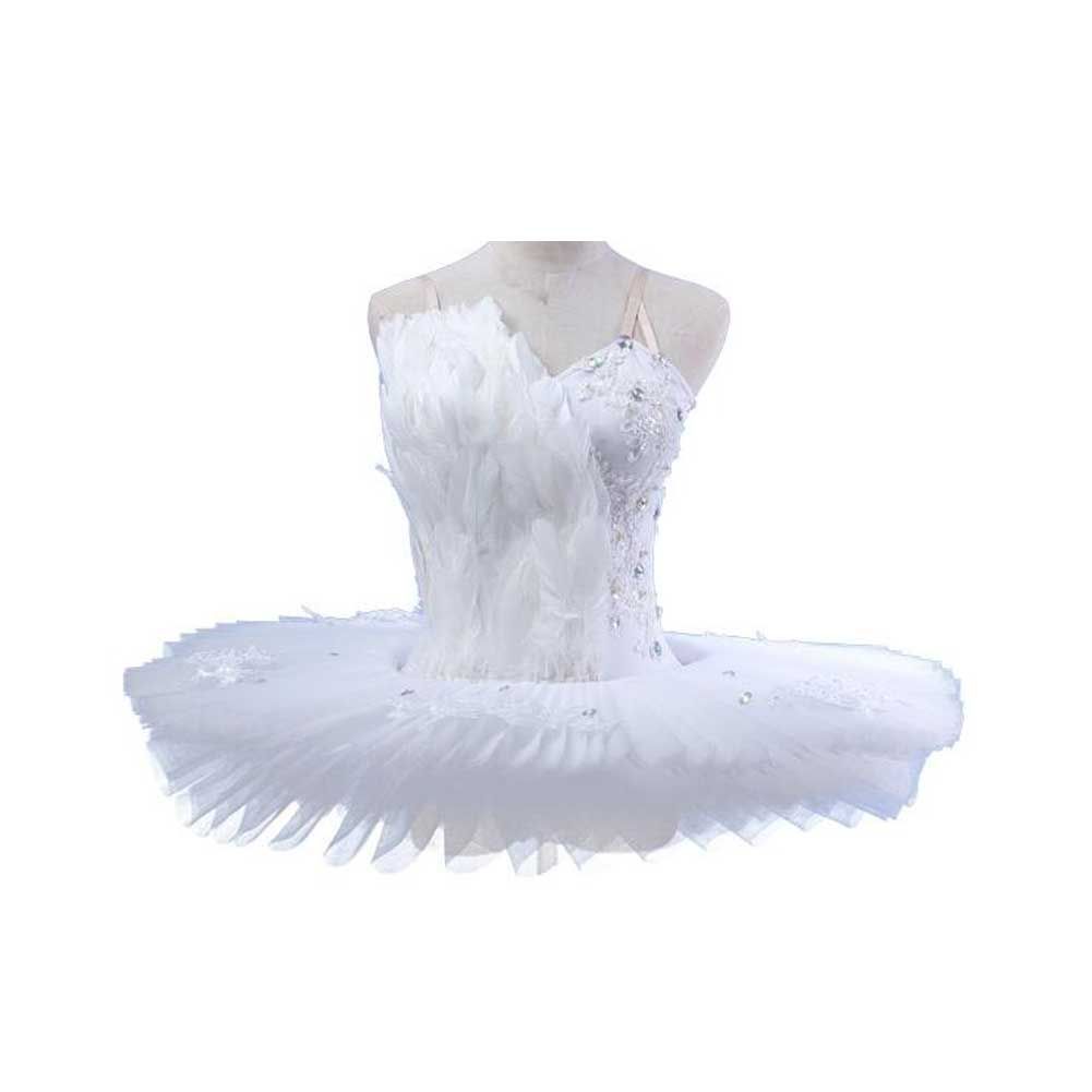 White Feather Girls Ballet Dress Swan Costume Kids Dance Dress Ballet Tutu Gauze Skirt