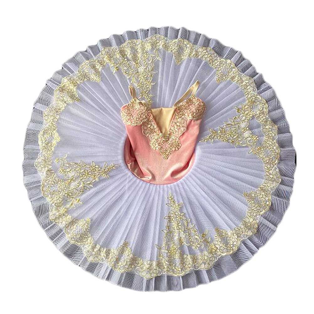Girls Ballet Tutu Dress Pink Kids Embroidery Sequin Ballet Dance Gauze Skirt Swan Dancing Costume
