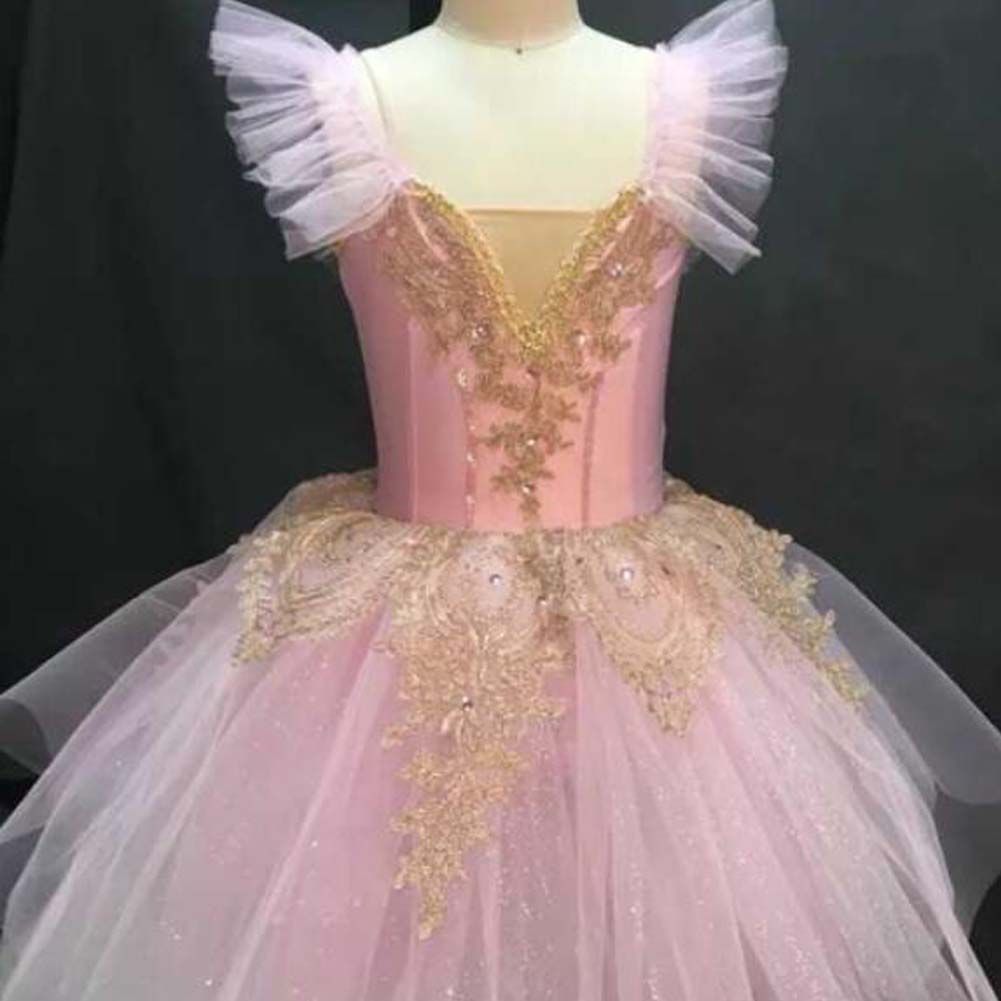 Girls Pink Swan Ballet Costume Tutu Skirt Kids Dance Costumes