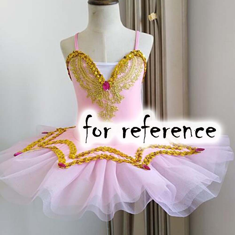 Girls Sequin Ballet Dress Dancewear Costume Swan Tutu Dress Pink Ballet Dress