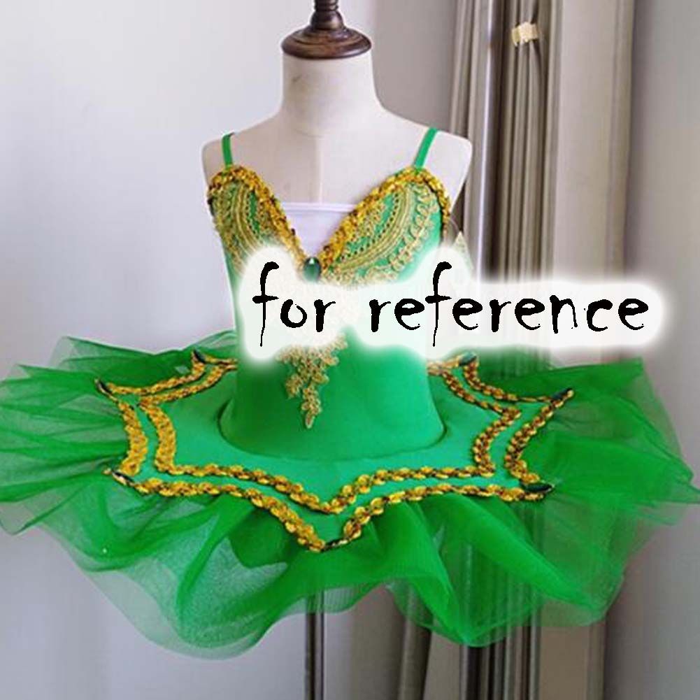 Girls Ballet Dress Kids Dancewear Swan Dance Costumes Green Ballet Dress