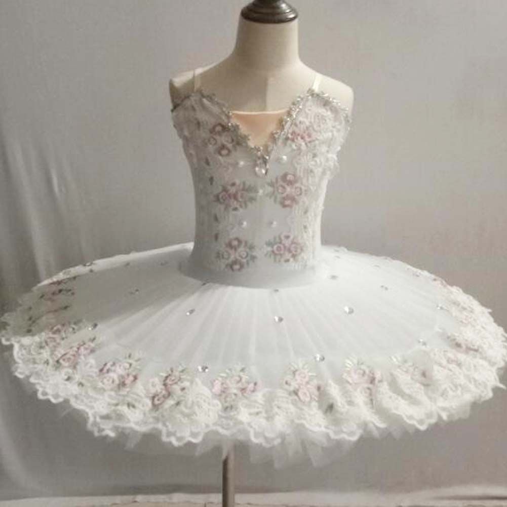 Kids Ballet Costumes Performance Dance Tutu Skirt White Swan Ballet Dress