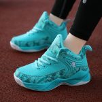 New students comfortable breathable trend basketball shoes high top fashion children sports shoes 31-40