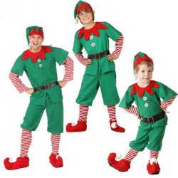 Adult Kids Elf Costume Girls Christmas Fancy Dress Xmas Santa Helper Outfit