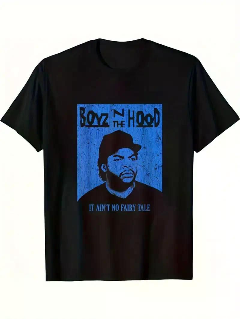 Kid'S T-shirt With BOYZ THE HOOD Print, Round Neck Boys' Shirts, Boys & Girls Fashion Short Sleeve T-Shirts