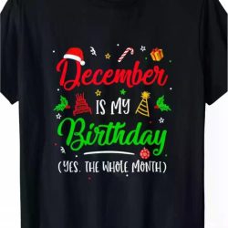 Kid's T-shirt With December is my birthday Print, Round Neck Boys' Shirts, Boys & Girls Fashion Short Sleeve T-Shirts